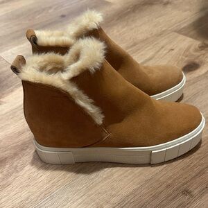 Dolce Vita Suede/Fur-Trimmed Booties